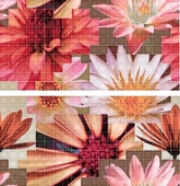 Decor Crema Flor 1-2 - 2 части комплект 25*50см